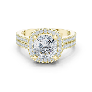 Bague de fiançailles en argent sterling 14K avec motif de halo - Product Image 4