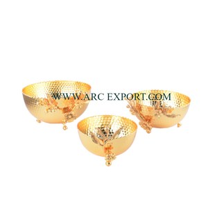 Ensemble de 3 bols de service en métal de couleur noire martelée de différentes tailles bols de nourriture décoratifs de table en métal à un prix attractif - Product Image 2