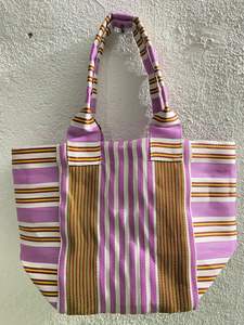 Venta al por mayor de bolsas de plástico a rayas tejidas de nailon reciclado PP ecológicas bolsas de la compra reutilizables y sostenibles en la India - Product Image 2