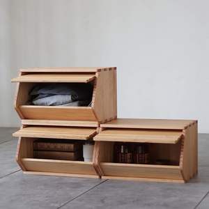 <b>Stackable</b> Solid Wood <b>Storage</b> Bins with Lids Toy <b>Box</b> Potato Onion Bread <b>Box</b> Wooden Closet <b>Storage</b> Organizers Cabinet - Product Image 5
