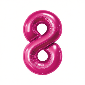 Palloncini Numero Fucsia per Feste, 80cm, Confezione da 12 Pezzi - Product Image 2