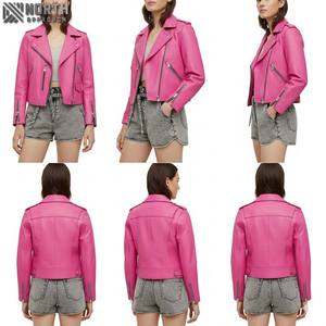 Ropa de calle elegante para mujer de la mejor calidad, chaqueta de cuero regular de lona tejida, Xl talla grande, característica transpirable, venta al por mayor - Product Image 4