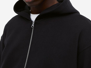 Design personnalisé à séchage rapide plus logo et taille 500 Gsm Pullover fermeture éclair surdimensionnée unie lourde avec sweats à capuche bon marché - Product Image 4