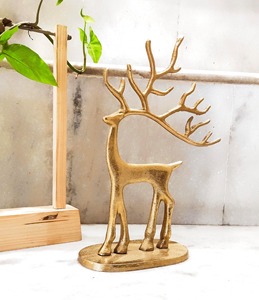 ของตกแต่งโต๊ะวัตถุรูปกวางเรนเดียร์หิมะเหมาะสำหรับตกแต่งภายในโต๊ะทำจากไม้พร้อมขาตั้งดีไซน์แนวตั้งของตกแต่งในประเทศ - Product Image 4