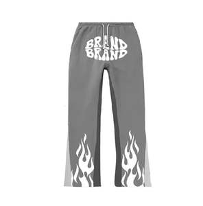 Pantalones Deportivos Acampanados con Cordón Ajustable, Anti-Pilling, Logotipo Personalizado Bordado, 100% Algodón, Servicio OEM, Elegantes - Product Image 1