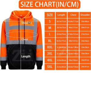 Sudadera de alta visibilidad Hi-vis para hombre Seguridad verde Hi Vis Sudadera con capucha reflectante Jersey Seguridad Sudadera con capucha Manga larga Construcción - Product Image 6