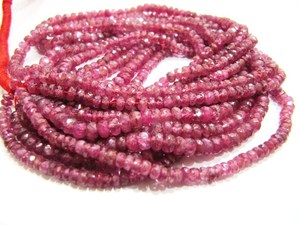 Rubí Rojo Natural, Corte Redondo Facetado, Alta Calidad, Cuentas de 3.5-4.5mm, Se Venden por Hebra de 8 Pulgadas de Largo, Piedras Preciosas Sin Tratar, EMINENT JEWEL - Product Image 3