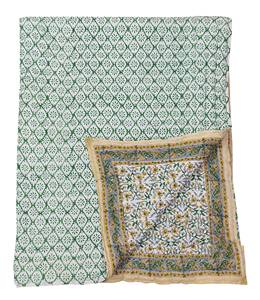 Venta al por mayor hecho a mano indio Reversible Kantha hecho a mano Jaipur edredón 100% algodón mano bloque estampado manta reina US King edredón - Product Image 3