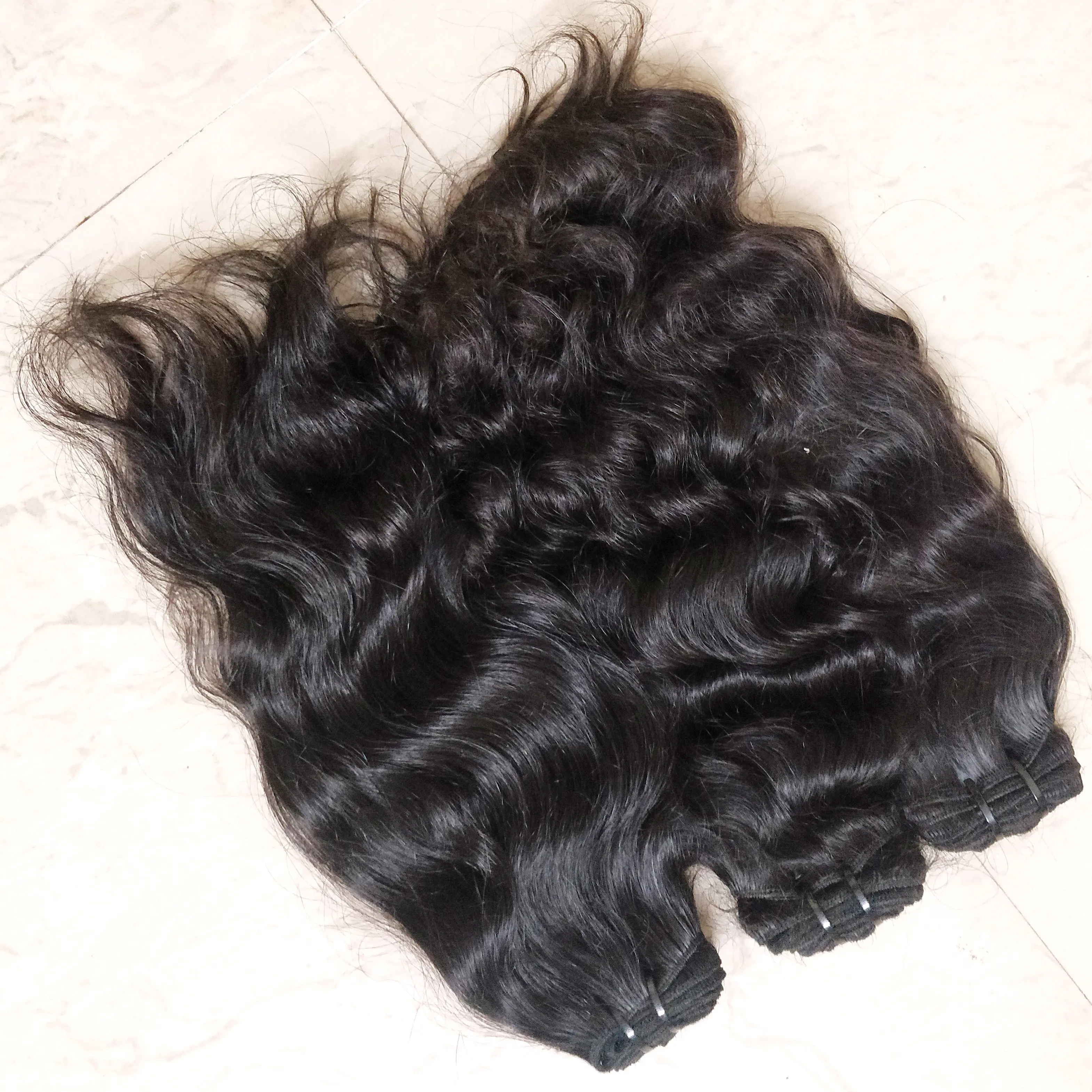 Double layer weft with 3 headed machinery hair extension 100% human hair from young and healthy donors