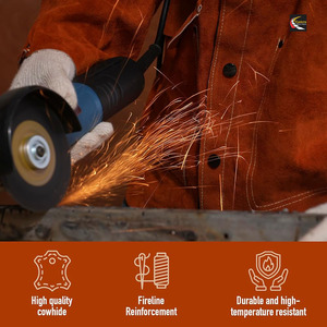 Vêtements de sécurité Veste de soudage en cuir Veste de soudage légère Veste de soudage à prix bon marché - Product Image 5