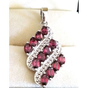 Handmade 925 Sterling Silver <b>Garnet</b> Pendant for Women Shah Gems' Religious Charm with Amethyst and Pearl Numbered Pattern - Product Image 1