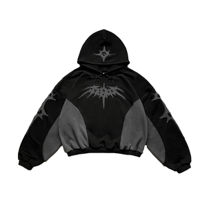 Sudadera con capucha de lavado ácido Vintage para hombre 100% algodón desgastado estampado térmico bordado cremallera diseño Streetwear estilo Y2K - Product Image 6