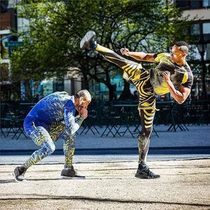 กางเกงเลกกิ้งออกกำลังกายแบบรัดรูปสำหรับทุกเพศ รุ่นปี 2026 เนื้อผ้าเบา ยืดหยุ่น แห้งเร็ว ระบายอากาศได้ดี ผลิตจากผ้าสแปนเด็กซ์/โพลีเอสเตอร์ เหมาะสำหรับโยคะ - Product Image 5