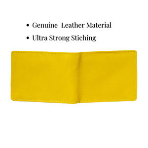 Cartera de Cuero Amarillo para Hombre, Tarjetero, Portamonedas de Cuero Genuino, Hecho de Piel de Vaca, Transpirable - Product Image 2