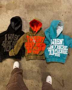 Sweat-shirts et sweats à capuche personnalisés pour femmes, haute qualité, 500 g/m², style vintage surdimensionné, streetwear, sweat à capuche pour hommes, impression en relief - Product Image 4