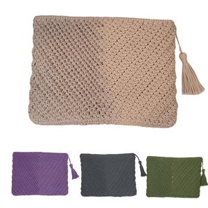 กระเป๋าถือถักโครเชต์น้ำหนักเบาเป็นมิตรกับสิ่งแวดล้อมมีสไตล์ทำด้วยมือปรับแต่งได้สำหรับทุกโอกาสมีกระดุมอเนกประสงค์ทนทาน - Product Image 2