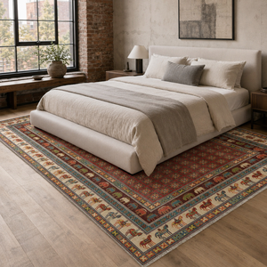Rug Weavers RW7130 Kerman Garnet Traditioneller Waschbarer Teppich Dropshipping Großhandel Waschbarer Chenille-Teppich in 10 Größen - Product Image 4