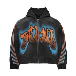 Chándales de entrenamiento con diseño de logotipo de marca reflectante a precio barato, conjuntos de dos piezas personalizados, conjuntos de pantalones con capucha a rayas - Product Image 1