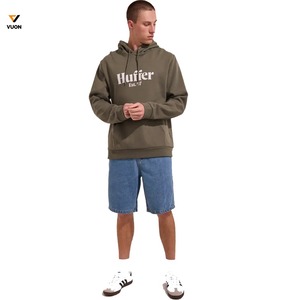 Sudaderas con Capucha de Algodón y Forro Polar de 430 g/m² para Hombre, Personalizadas OEM, Corte Regular, con Bolsillo y Estampado, para Invierno - Product Image 2