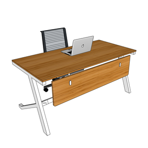 YBamboo BFYB007 160x80cm Simple Design Ergonomic <b>Computer</b> <b>Desk</b> Wooden Table with Adjustable Iron Legs for Hotel or Home Office - Product Image 3