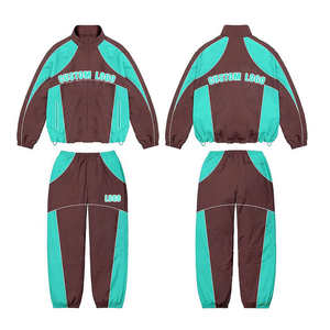 Nuevo chándal cortavientos de poliéster personalizado, ropa de calle, conjunto de pantalones cortos cortavientos, chándal a prueba de viento, conjunto de chaquetas y pantalones cortos con cremallera - Product Image 2