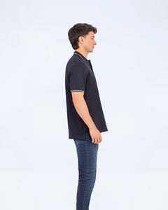 T-shirt noir Slim Fit pour hommes logo personnalisé produit le plus vendu chemise unie à manches courtes de golf pour hommes t-shirt décontracté - Product Image 4