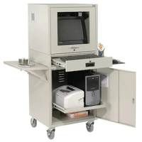 Armoire mobile pour ordinateur en acier laminé à froid robuste BODUR, personnalisation OEM/ODM/OBM, revêtement en poudre, roues industrielles moyennes