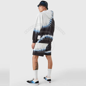 Haute qualité 100% coton impression personnalisée Jogging piste survêtement unisexe hommes survêtement sweat à capuche ensemble short - Product Image 6