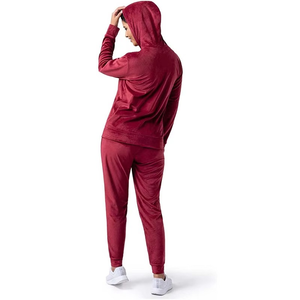 Nuevo Conjunto Deportivo de Invierno de 2 Piezas con Sudaderas con Capucha de Forro Polar en Colores Sólidos Estampados Unisex - Product Image 2