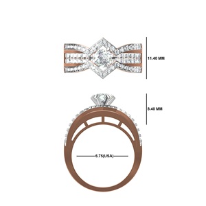 Anillos de compromiso de diamante de laboratorio de corte brillante redondo elegante vintage certificado 10K 14K 18K oro rodio plateado con certificado IGI - Product Image 2