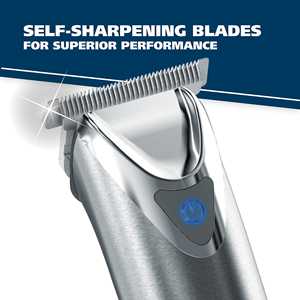 Kit de toilettage pour homme sans fil rechargeable en acier inoxydable, tondeuse à barbe au lithium-ion, fonctionnalités de coupe de cheveux et de barbe IPX7 - Product Image 4