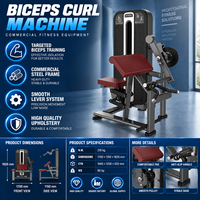 Machine à extensions biceps-triceps à poulies BN, équipement d'entraînement de force des bras à double fonction pour salle de sport commerciale et club de fitness
