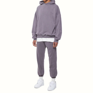 Vente en gros de survêtements en molleton pour hommes avec logo brodé personnalisé vêtements de sport fitness jogging sweats à capuche pantalons vêtements d'hiver - Product Image 6