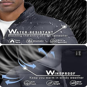 เสื้อแจ็คเก็ตพัฟเฟอร์ผู้ชายแบบมีฮู้ดทรงโอเวอร์ไซส์ ลายพิมพ์โลโก้ดีไซเนอร์ คุณภาพสูง สีดำ แบบสั่งทำพิเศษ - Product Image 2