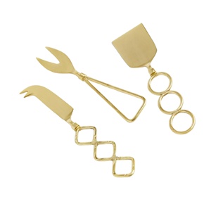 Juego de cuchillos para queso de 3 piezas con mango de anillo de diseñador de acero inoxidable con logotipo personalizado a un precio asequible - Product Image 6