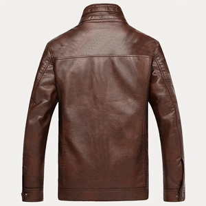 แจ็กเก็ตผู้ชายวัสดุผ้าใบและหนังสั่งทำ - Product Image 3