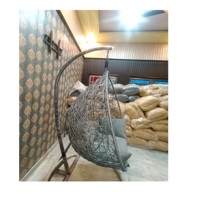 Usine directe osier étanche été porche confortable balançoire chaise rotin avec support et coussin balançoire chaise suspendue