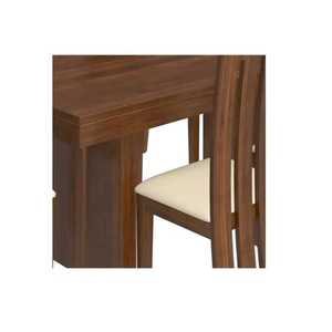 Juego de Mesa de Comedor de Madera de Acacia Sólida para 6 Personas con Sillas |   Acabado en Nogal |   Diseño moderno con respaldo de listones |   Muebles para el Hogar y Restaurantes - Product Image 3