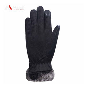 Vente en gros de mitaines à doigts entiers de style tendance Gants habillés en cuir véritable noir pour les scènes quotidiennes et de fête Sport de conduite en plein air - Product Image 3