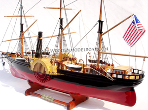 Maqueta de Barco Antiguo de Madera de las Californias, Estilo Náutico, Hecho a Mano, Decoración para el Hogar, Técnica de Pintura Artística - Product Image 5