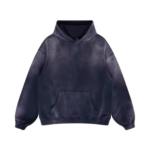 Nouvel Arrivage – Sweat à Capuche Streetwear Homme Oversize en Molleton Épais Délavé à l'Acide/Terry Français 300g Coton Tie-Dye avec Logo Brodé – Hiver - Product Image 1