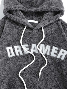 Vente en gros de vêtements de jogging violets délavés à l'acide pour hommes sweats à capuche et pantalons de survêtement unisexes imprimés bouffants - Product Image 5