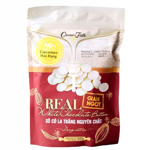 Proveedor Mayorista de Exportación, Envío Rápido, OEM/ODM, Chocolate Blanco Auténtico HALAL en Forma de Botón, 40% Cacao, para Uso en Panadería, Galletas y Bizcochos - Product Image 1