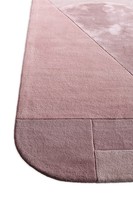 Tapis géométrique moderne tufté à la main Red Canyon en laine de Nouvelle-Zélande et Tencel, à poils longs, épais, anti-taches, anti-chute de poils, luxe, pour salon, avec latex