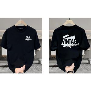 เสื้อยืดผ้าฝ้ายถักพิมพ์ลาย ระบายอากาศดี ดีไซน์มินิมอลสไตล์ฝรั่งเศส ทรงโอเวอร์ไซส์ ขายส่ง คุณภาพพรีเมียม น้ำหนัก 180 กรัม ฟรี - Product Image 3