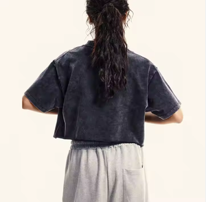 Camiseta sin mangas extragrande de corte holgado con hombros caídos, informal, de tejido grueso, con efecto desgastado y lavado ácido, para mujer, de fabricante personalizado - Product Image 2