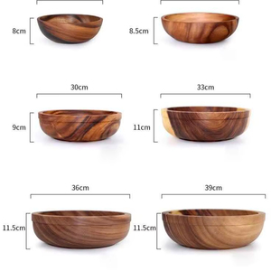 Colección de cuencos de madera hechos a mano de primera calidad, diseños para ensaladas, servir frutas de la tienda, así como usted quiera usar - Product Image 1