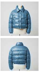 เสื้อแจ็กเก็ตสำหรับผู้หญิงแบบมีซิปสีพื้นเสื้อแจ็กเก็ตขนเป็ดสำหรับฤดูหนาวแบบปรับแต่งได้สำหรับ2025 - Product Image 4