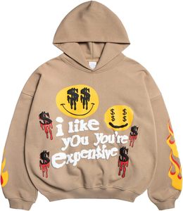 Hip Hop Portrait Graffiti Imprimer Sweat À Capuche Haut Poids Coton À Capuche Gris sweat à capuche unisexe 100% Coton sans décoloration sans boulochage sans rides - Product Image 1