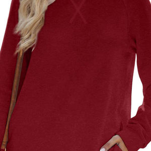 Sudadera regular de invierno personalizada para mujer, transpirable, 100% algodón, liso, en blanco, manga completa, ropa de calle, sudadera para mujer - Product Image 6